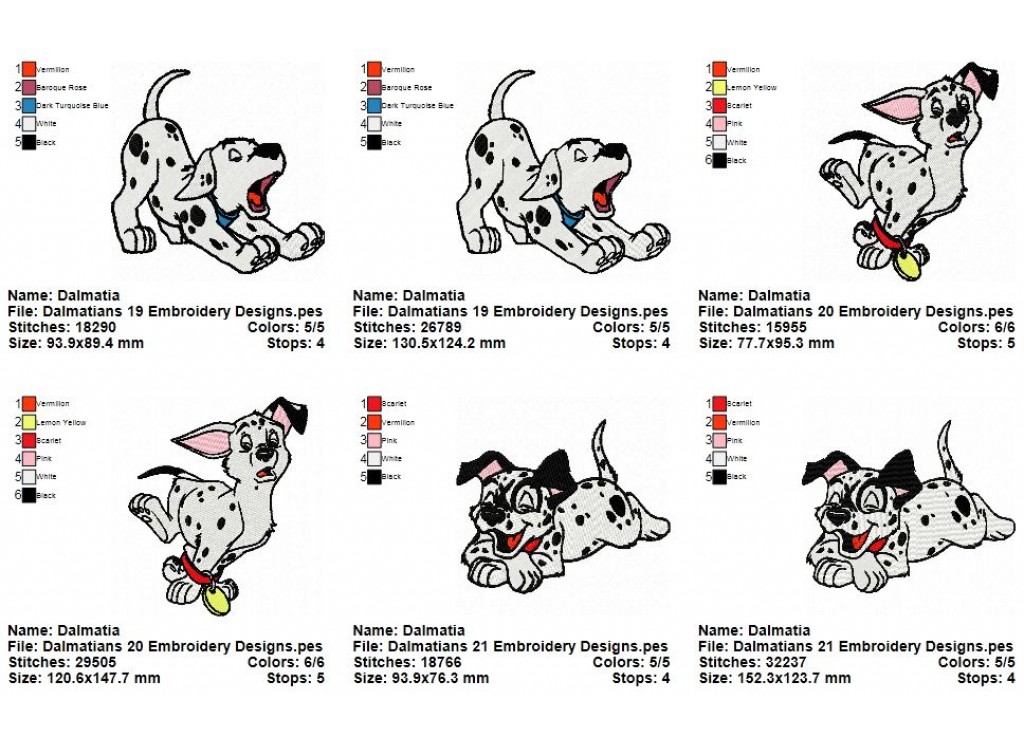 Package 3 Dalmatians 07 Embroidery Designs