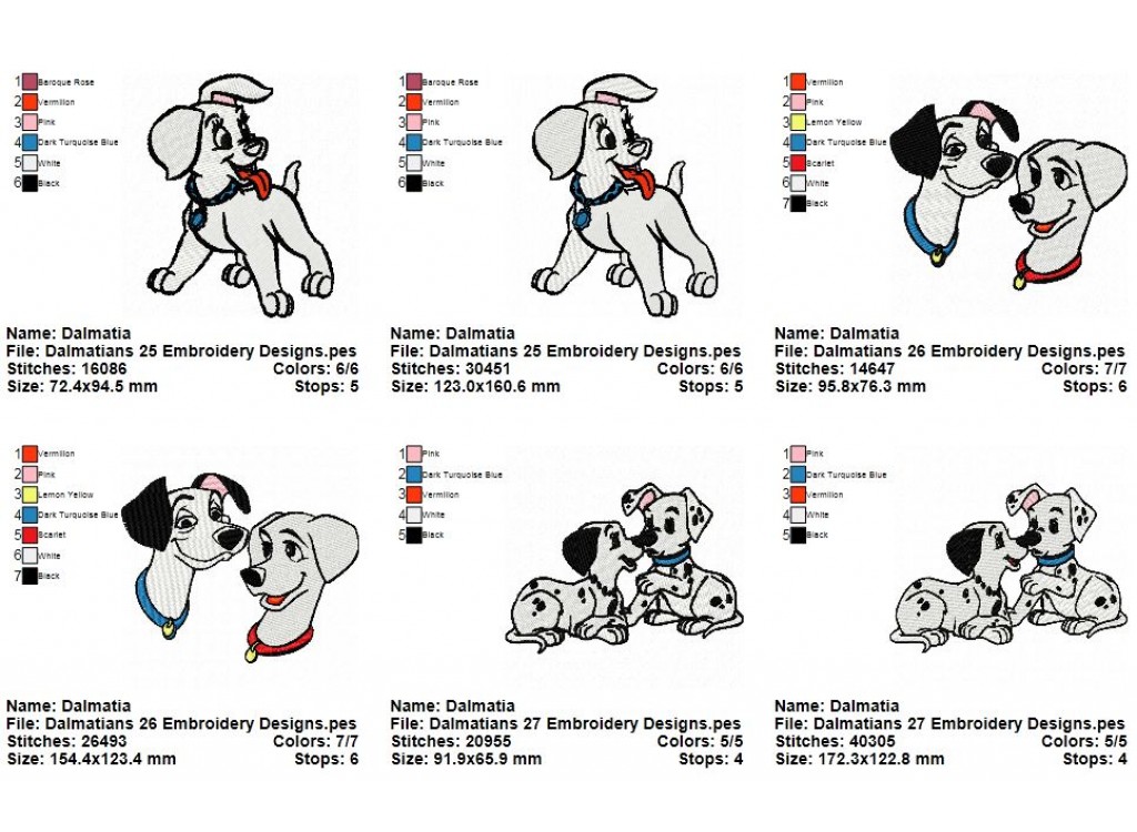 Package 3 Dalmatians 09 Embroidery Designs